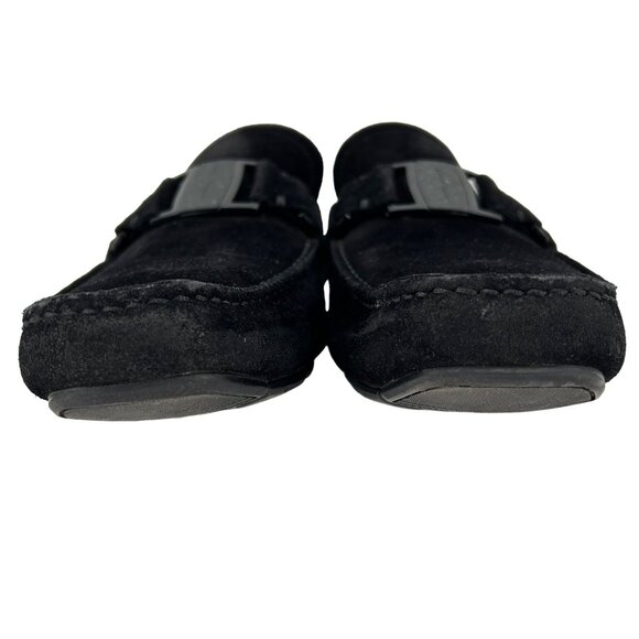 Salvatore Ferragamo Men size 8 Black Suede Bit Driving Loafers Dress Shoes Italy - Picture 10 of 12
